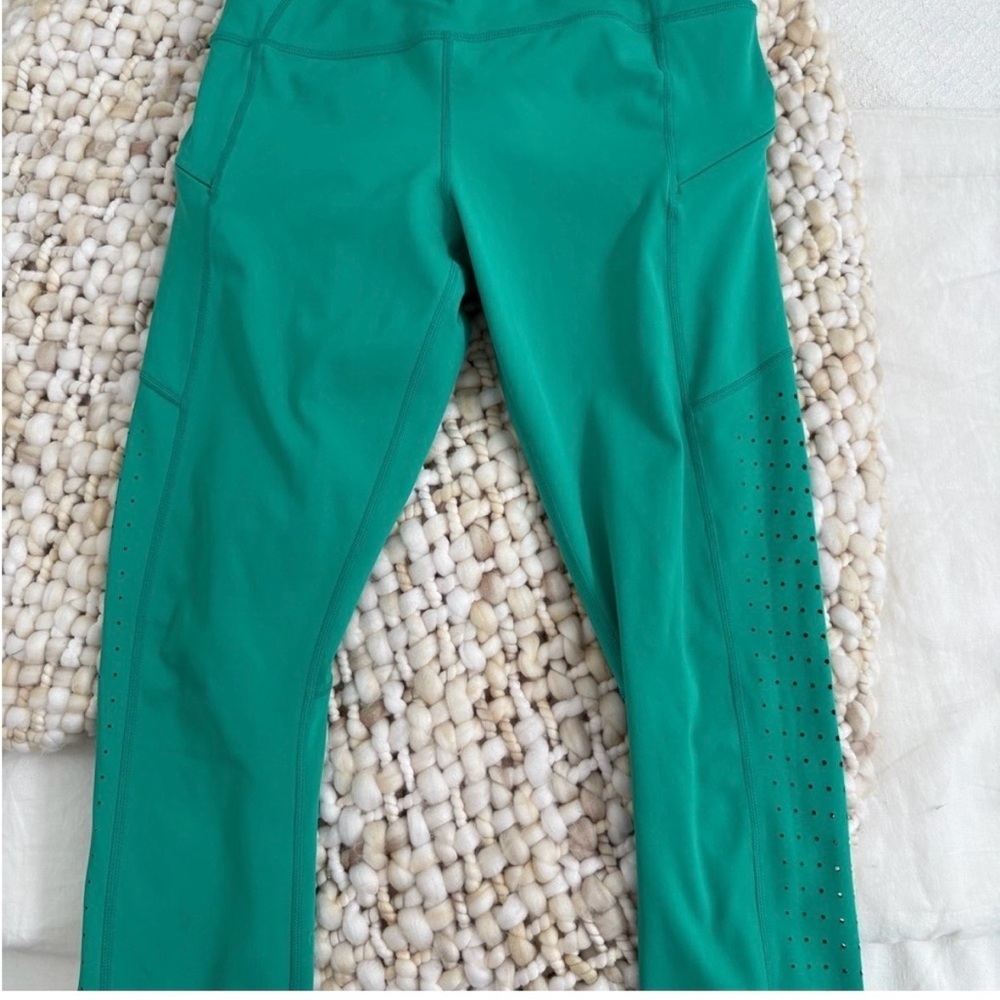 Athleta Teal Green High-Rise Performance Leggings